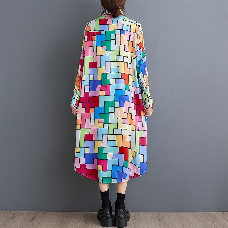 Long Sleeve Plus Size Vintage New In Dresses for Women Casual Loose Long Spring Autumn Shirt Dress