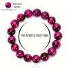 Blue Quartz Tiger Eye Beaded Bracelet - Bohemian Style, Natural Stone Wealth Attraction Handband with Pink Eyes Design, Good Luck Fashionable Bracelet