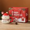 400ML Christmas Ceramic Cup with Lid Handle Cartoon Snowman Snowman Mug Couple Xmas Gift Milk Coffee Cup for Home with Box