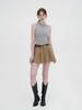 Vivora Wide Tuck Mini Skirt (Beige)