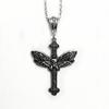 Gothic Cross and Skull Moth Necklace - European & American Design