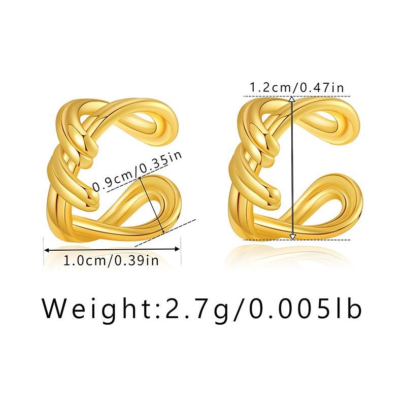 Minimalist Ins Style Brass Gold Plated Geometric Ear Cuff For Women