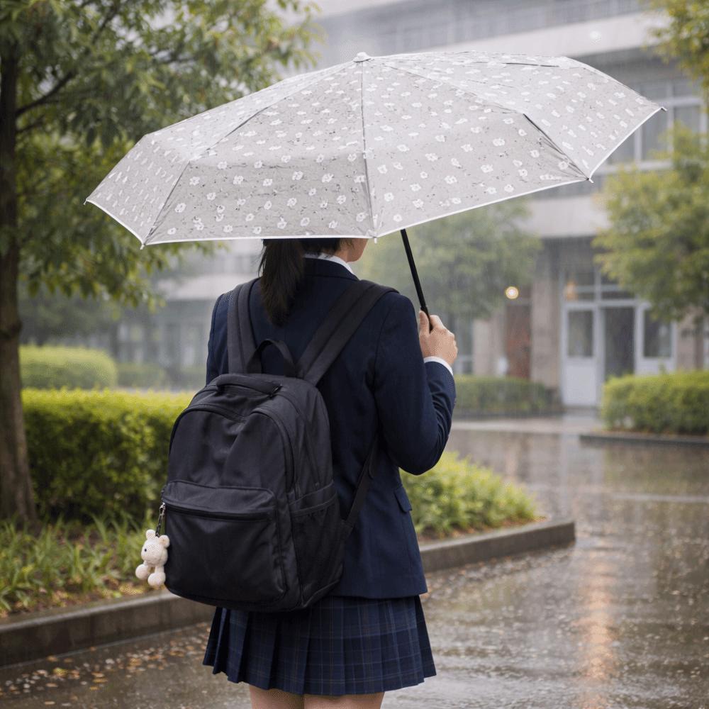 Thickened Folding Umbrella Portable Transparent Umbrella Trendy Style Frosted Umbrella  Rainy Day
