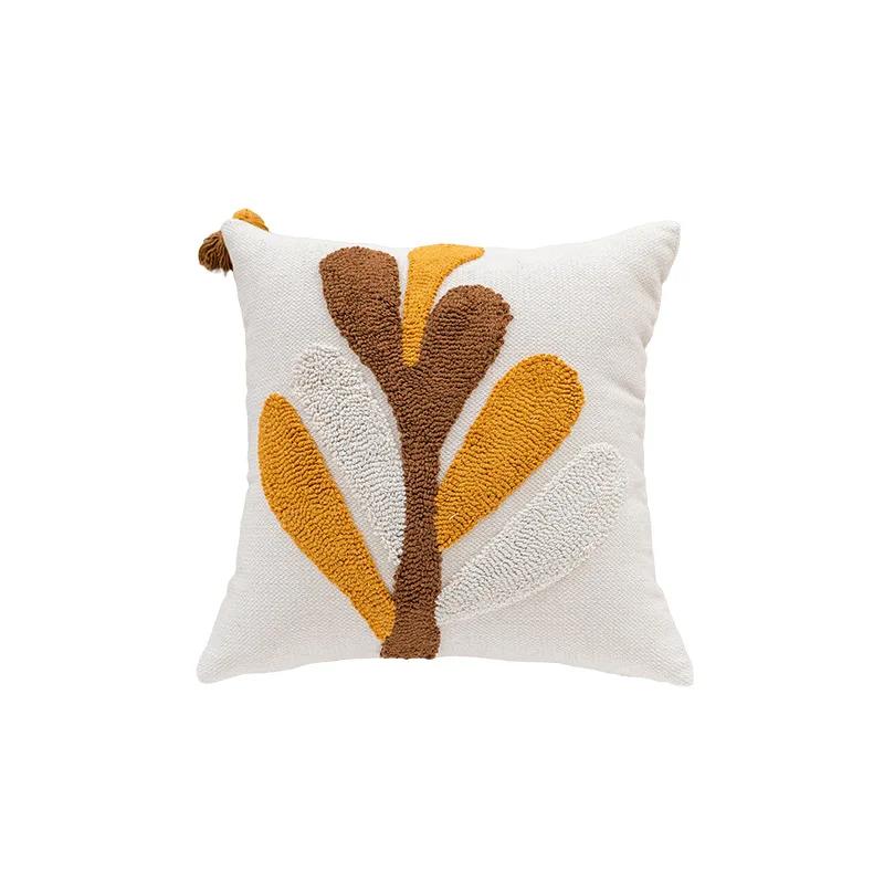 45x45cm Nouveau Nordique Rétro Bohème Velours Housse de Coussin Jeté Salon Housse de Coussin de Canapé Housse de Dossier Taie d'Oreiller Décoration de Maison 45x45cm white