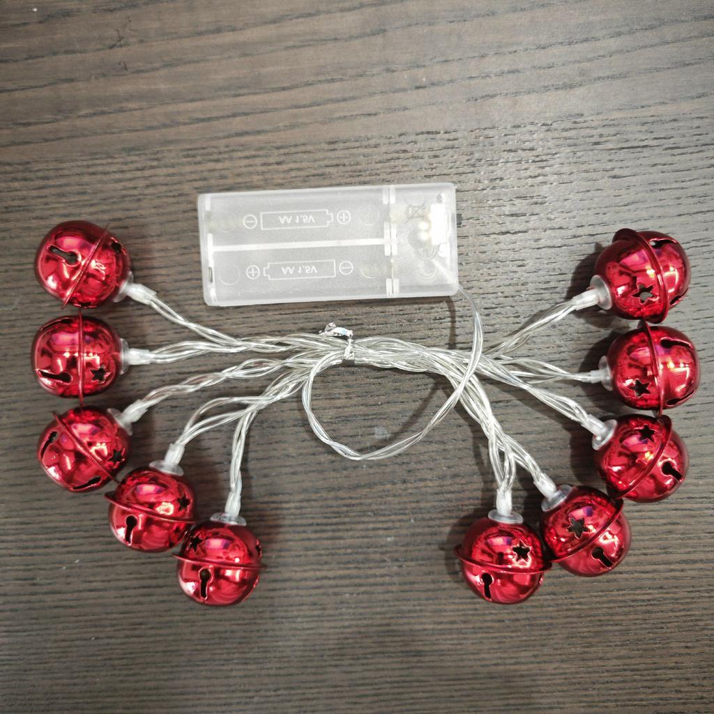 "LED Iron Bell String Lights - Colorful Christmas and Birthday Decorations"