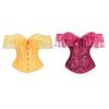 Top Corsé Bustier Hombros Descubiertos de Encaje Floral para Mujer Corsé con Ballenas Overbust Moldeador Corporal