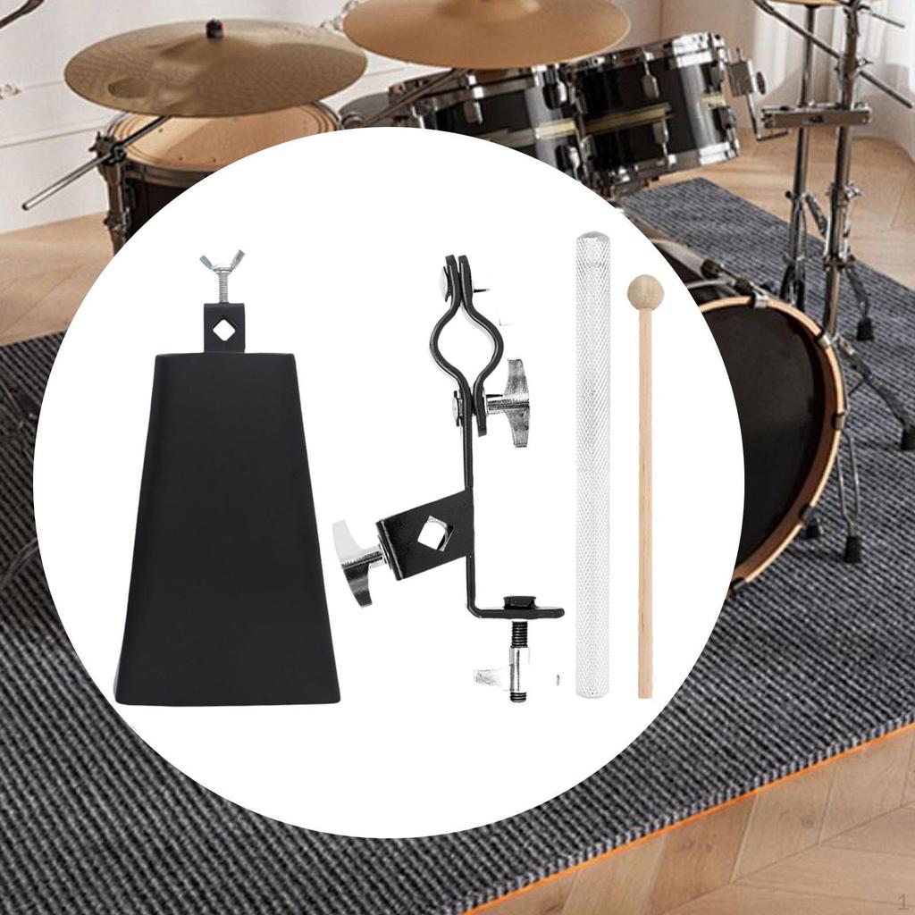 Dzwonek krowi Dzwonek krowi z zaciskiem do pedałów bębna basowego 6" Metalowe akcesoria Instrument muzyczny