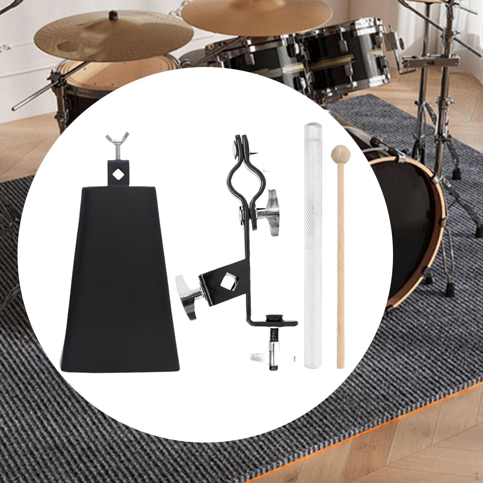 

Коров ячий дзвінок Cowbell із затискачем для педалей бас-барабана 6 Металевий Аксесуар Музичний інструмент C Set