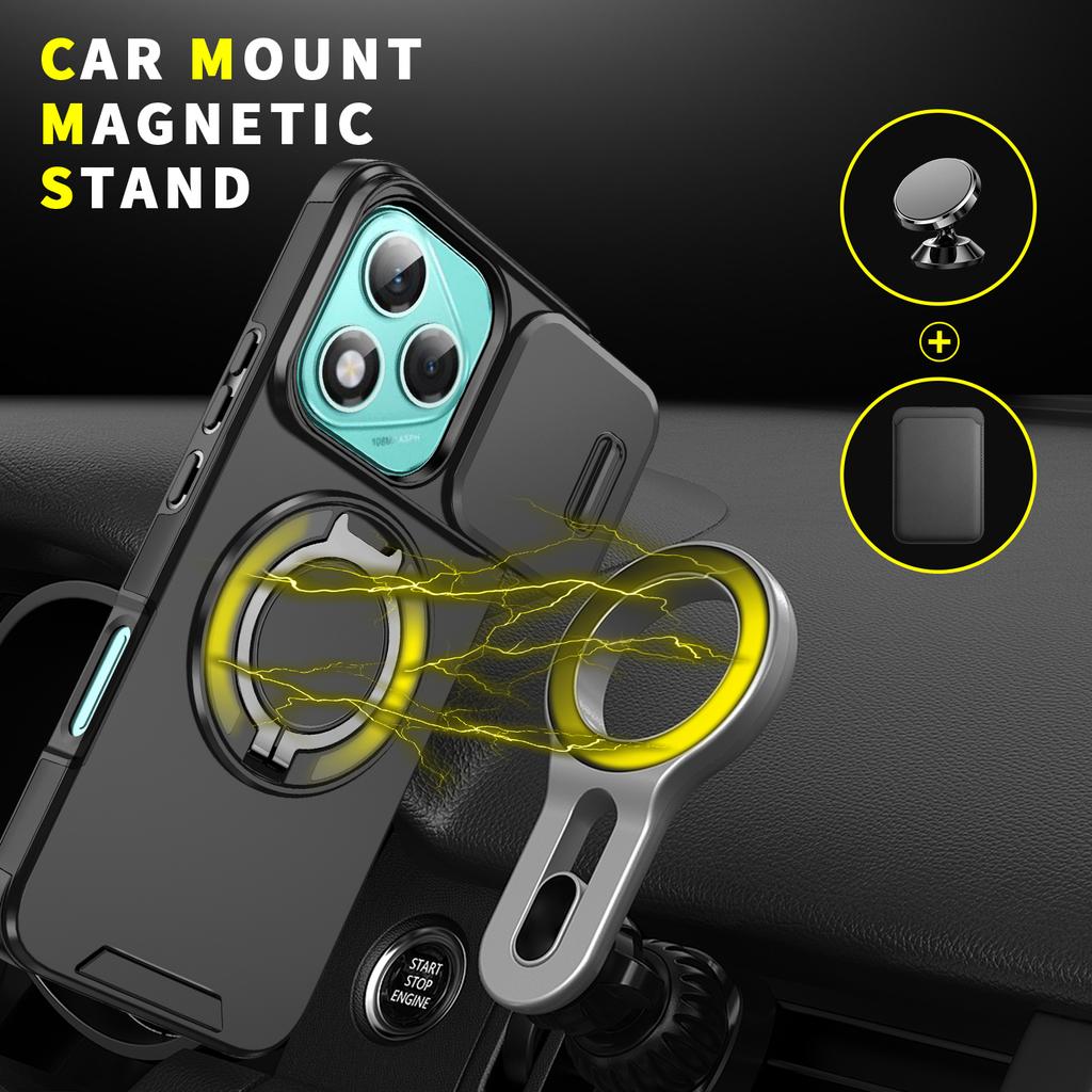 For Honor 400Pro 400 Lite X9c Smart 360 Degree Rotating Magnetic Bracket for Honor Magic7 Lite With Camera Protection Phone Case