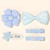5Pcs/set Girls Hairclips Fresh Cloth BB Hair Bangs Barrette Flower Lace Bows Hairgripes Dopamine Colored Hair Accessories