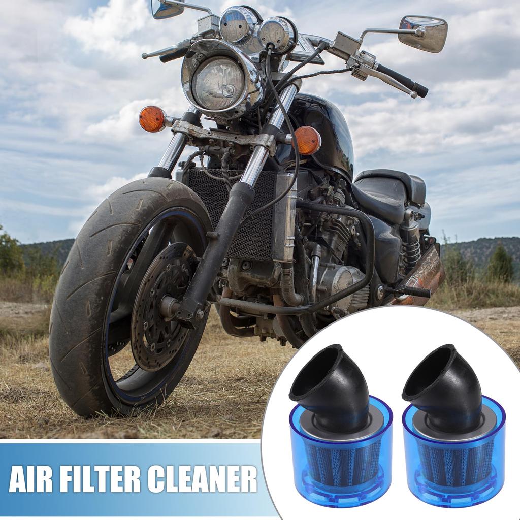 ABSOPRO Air Filter Cleaner for Most Dirt and Race Blue of Vent, 42mm/1.65" 110-125cc Motorcycles, ATVs, Mopeds, Bikes, Bikes, (Set 2)