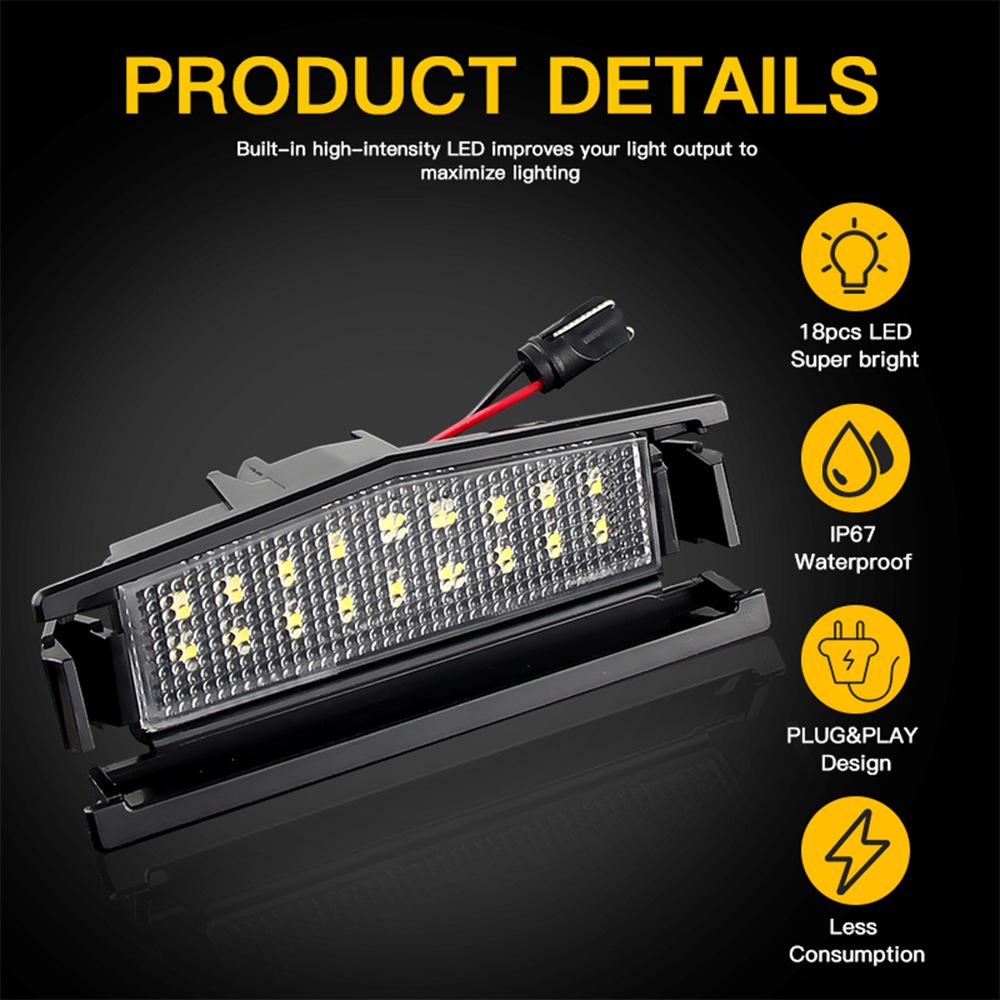 Mazda 2 MX-5 Miata 18-LED License Plate Lights (2pcs) - Black