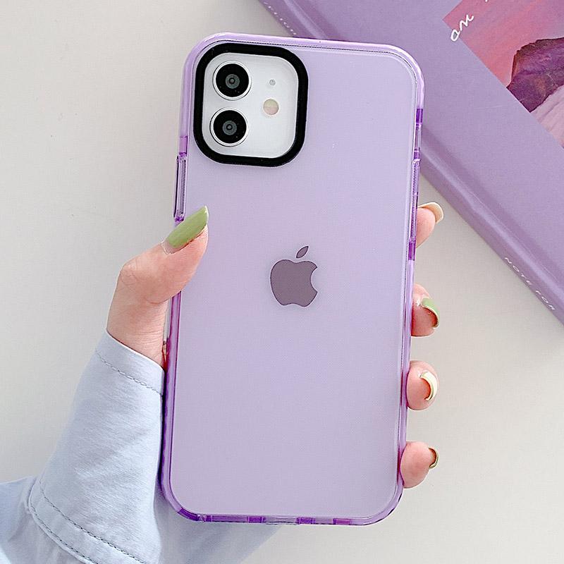 Neon Fluorescent Color Phone Case For iPhone 17 16 15 14 Pro Max Air 16e 11 12 13 Mini Frame Protective Silicone Cover