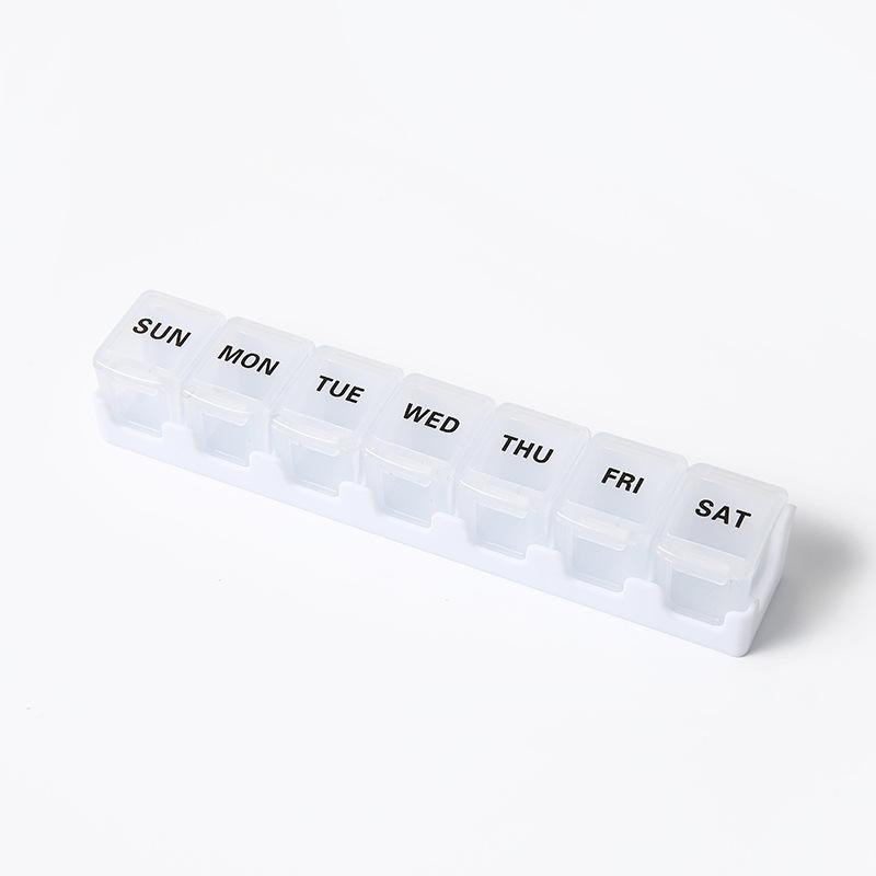 7 Tage Mini Pillen Organizer Tragbar Abnehmbare Medikamentenbox Wöchentliche Kompakte Aufbewahrungsbox für Vitamine Pillen Reiseutensilien