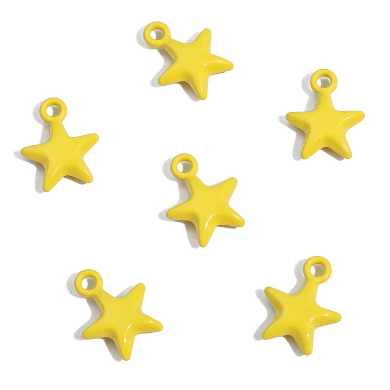 2pcs/Bag Colorful Spray Paint Stars Charms Pendant Beads for Jewelry Making DIY Bracelet Necklace Accessories