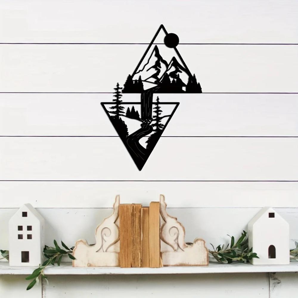 1pc Scenery Theme Decor - Stunning Wall Art Decorations, Modern and Dreamy for Bedroom, Metal Wall Hanging Sticker Mural