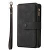 For Google Pixel 8 Zipper Wallet Case with 15 Card Slots and Strap Leather Phone Cover