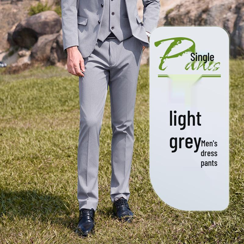 Men s Color-Spun Straight-Leg Formal Trousers - Western Business Attire for Daily Wear 4XL