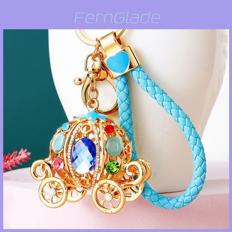 Elegant Pumpkin Car Charm Keychain Accessory For Women With Metallic Finish And Colorful Ropes Ideal For Gifts And Special Occasions