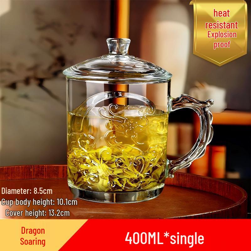 HANDUNYOU Glass Tea Mug with Handle