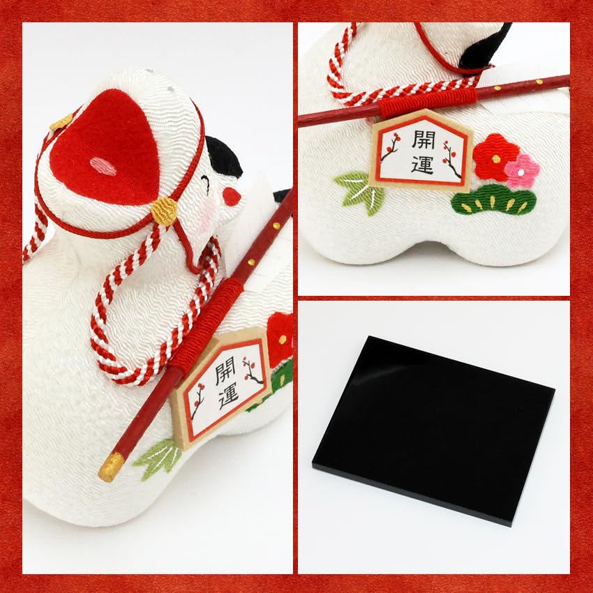 Osaka Choseido Zodiac Horse New Includes a Free Original Wooden Tag Great Laughing Gohamaya and Plum Ornament, Ornament, Year's Ornament, Chirimen,