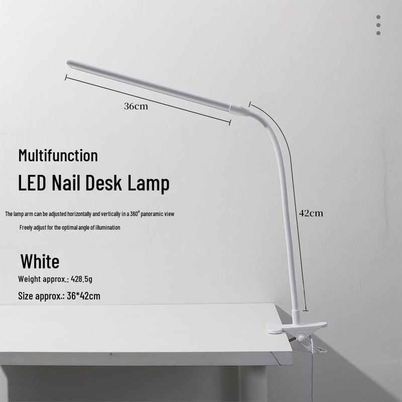 Adjustable LED Nail Lamp with Eye Protection and Clip-On Design