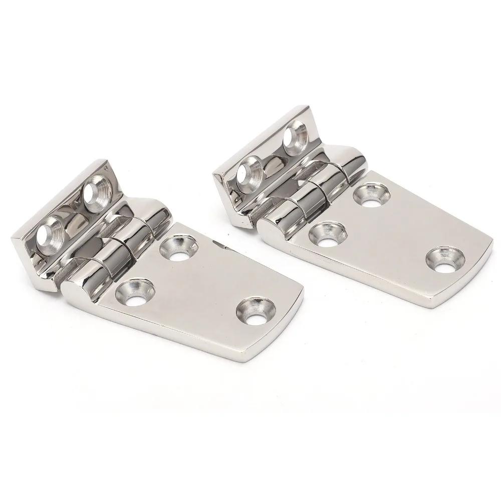 2 PCS 316 Stainless Steel Marine Offset Hinge Mirror Polished 2-1/5" x 1-1/2" Boat Shortside Hinge Offset Short Side Design