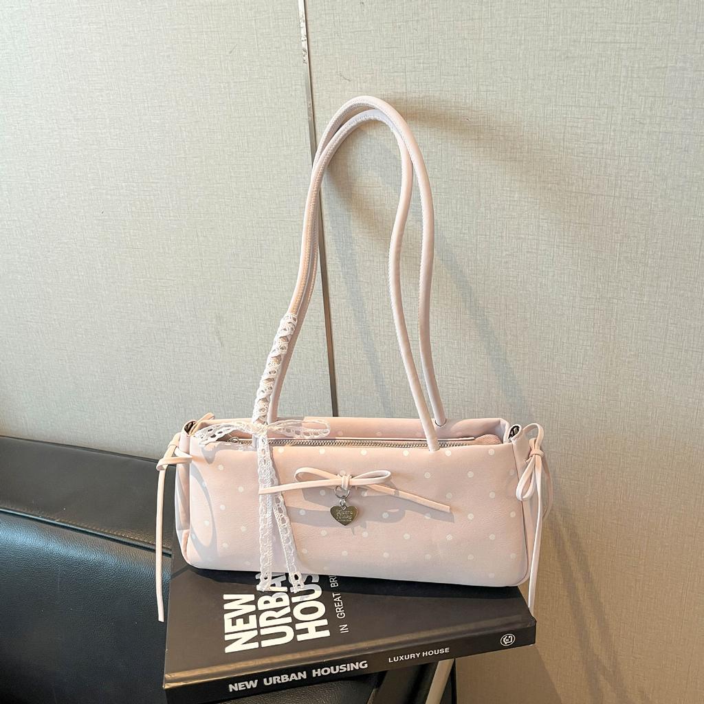 Fashionable Young Girl Style Bow Tie Bag with Shoulder Strap and Side Pocket Bag