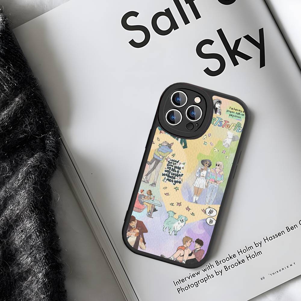 Love Heartstopper Cute Leather Phone Case For IPhone 16 14 15 Pro Plus 13 12 11 Pro Max Silicone Cover