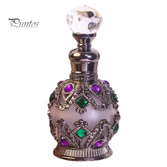 Kompakte Parfümflasche 15ML Vintage Luxus Nachfüllbare Flasche, Ätherisches Öl & Duft Glasspender Dubai Arabischer Stil Leerer Behälter für Reisen