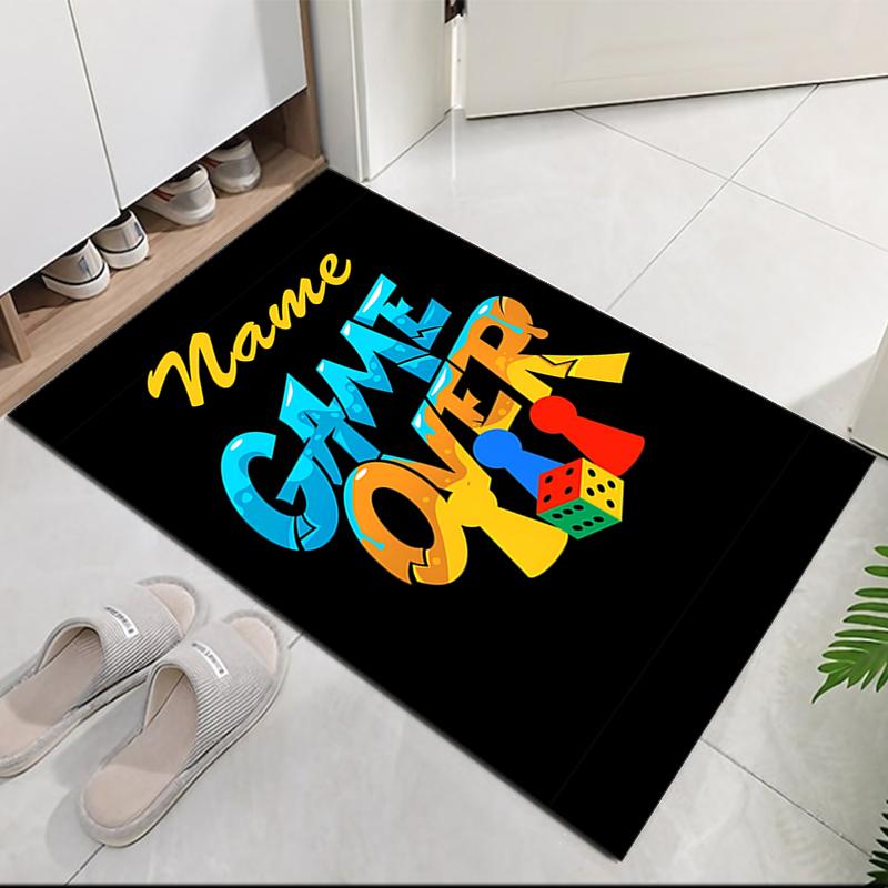 Custom Name Game Controller Printed Carpet, for Office Chair Living Room Bedroom Kitchen Room Decor Gifts.
