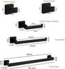 Bathroom Towel Bar Set Black 5-Pieces Bathroom Hardware Set 304 Stainless Steel