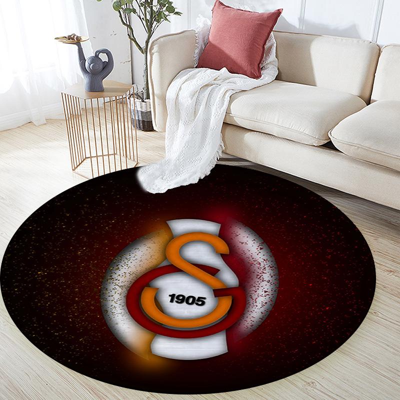 Galatasaray SK2 Round Area Rug,Carpet Rug for Living Room Bedroom Sofa Playroom Decor,Non-slip Floor Mat