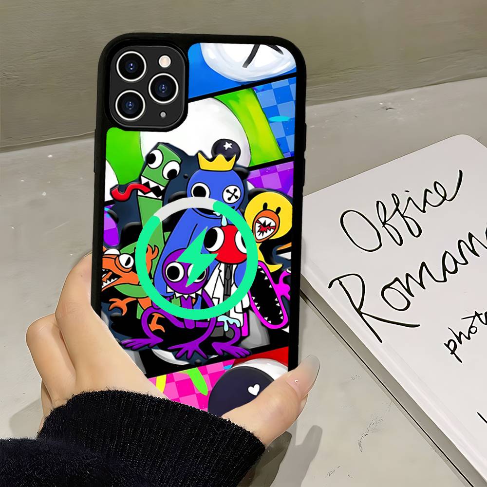 Cartoon R-Rainbow Friends For Magsafe Phone Case For IPhone 16 15 11 12 13 14 17 Pro Max Plus Magnetic Wireless Charge