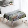Forest Scenery Tablecloth Home Decor Stain Resistant Waterproof Table Decoration Rectangular Kitchen Fireplace Countertop