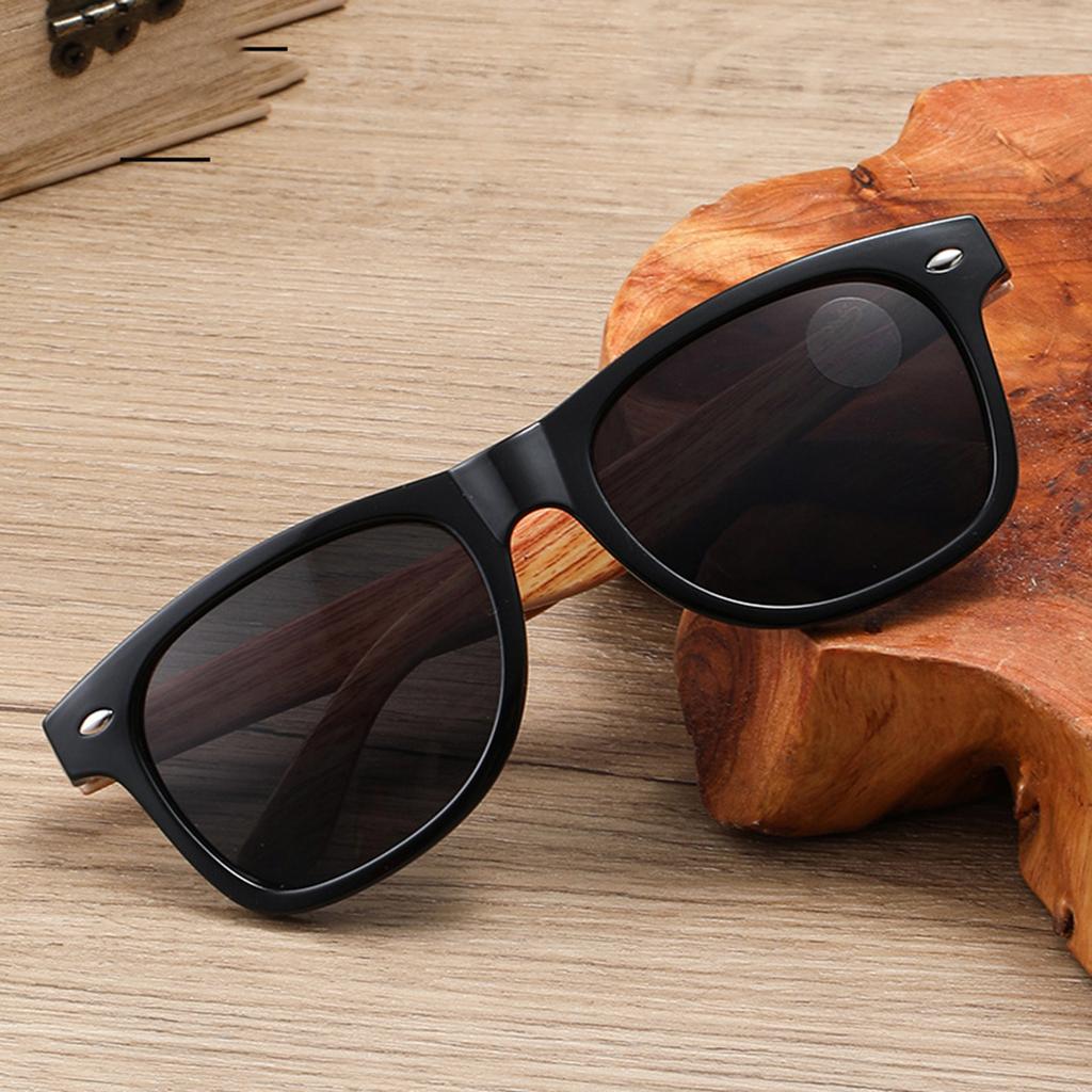 Spot Klassische Sonnenbrille Herren- und Damen-Sonnenbrille Retro Meter Nagel Sonnenbrille Imitation Holz Bügel.