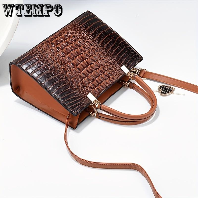 New Handbag With Crocodile Pattern, High Quality And Large Capacity Gift For Mom Crossbody Handbag Tote Bag