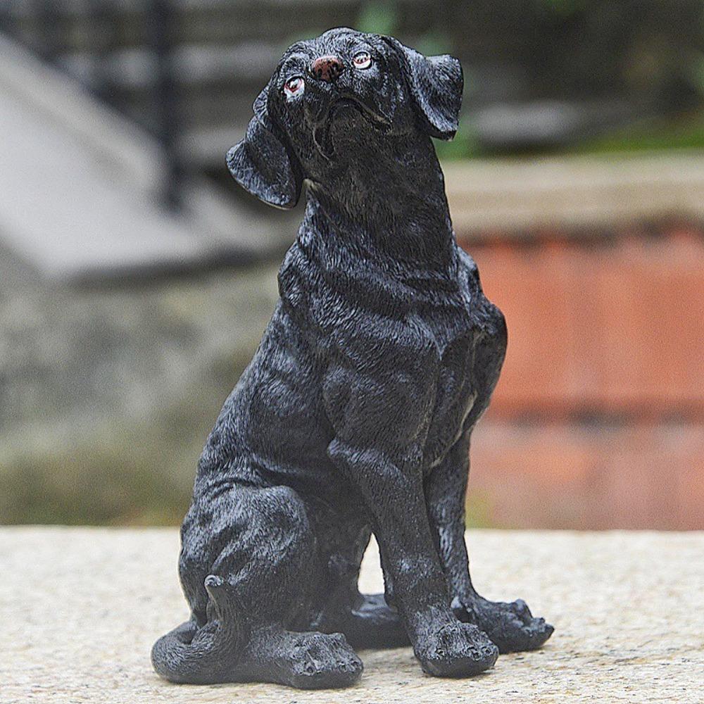 Resin Crafts Small Dog Statue Handmade Puppy Statue  Home Office Desk Decoration