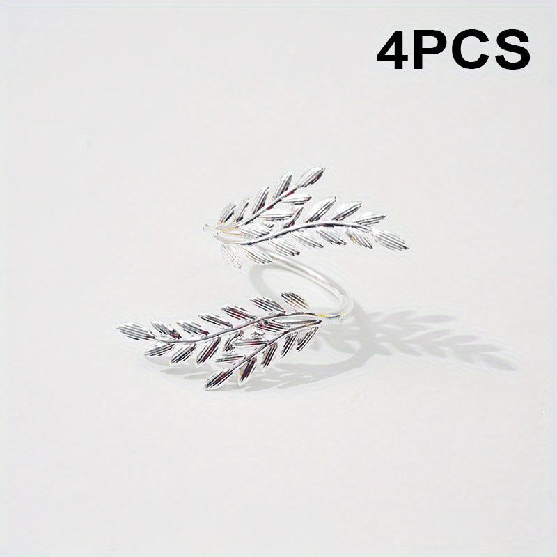 

4 шт. Ресторан Праздник урожая Золотая пшеница Кольцо для салфеток День благодарения Пряжка для салфеток Металлическое кольцо для салфеток