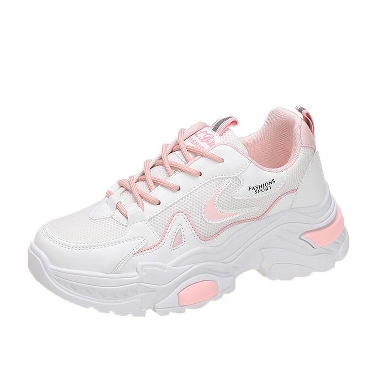 2025 summer new breathable comfortable fashion Korean version mesh shoes women's muffin platform casual sports dad shoes