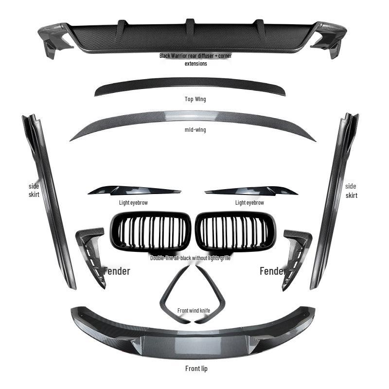 Compatible with BMW X5 F15 M Sport: Front Lip, Rear Spoiler, Top Spoiler, Grille, Side Skirt, Rear Bumper Body Kit.