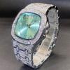 Luxury Diamond Watch for Men Hip Hop Style Bling Iced Out Wristwatch Fashion Square Steel Waterproof Clock