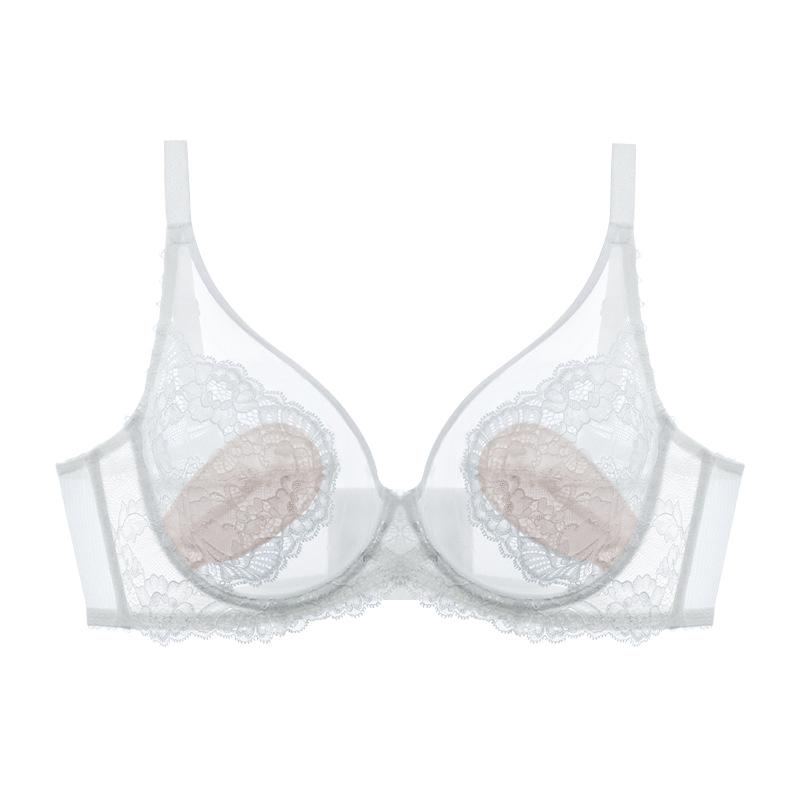 

FallSweet Sexy Lace Bra for Women Seamless Ultra Thin Transparent Brassiere Underwire Bras Beauty Ladies Intimate Lingerie 32/70BC білий