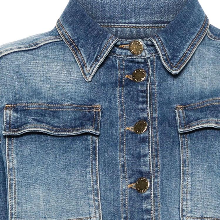 PINKO Spring Summer 2024 Commuter Casual Gradient Short Single-Breasted Pocket Denim Jacket Women jackets Blue 102944A1LQ-PJZ