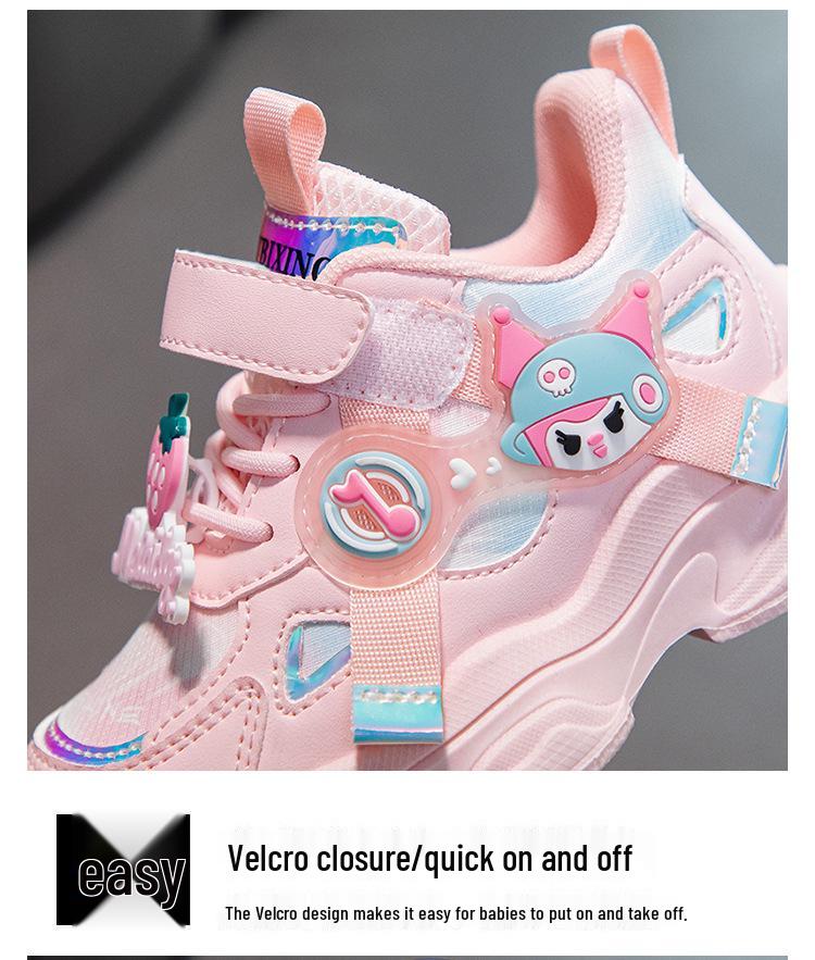 2026 New Autumn Girls' Dad-Style Sports Shoes for Medium and Large Children