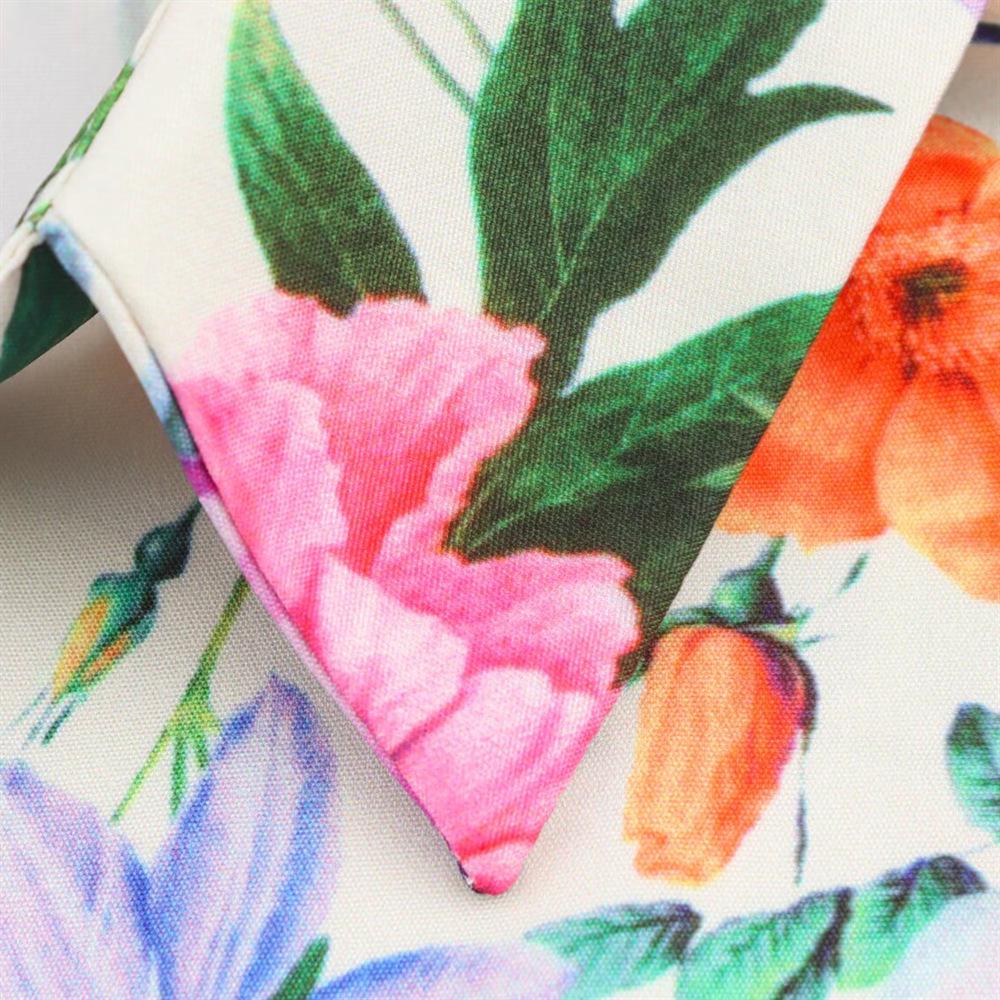 2025 Spring/Summer Women's Floral Turn-Down Collar Long-Sleeve Casual Shirt