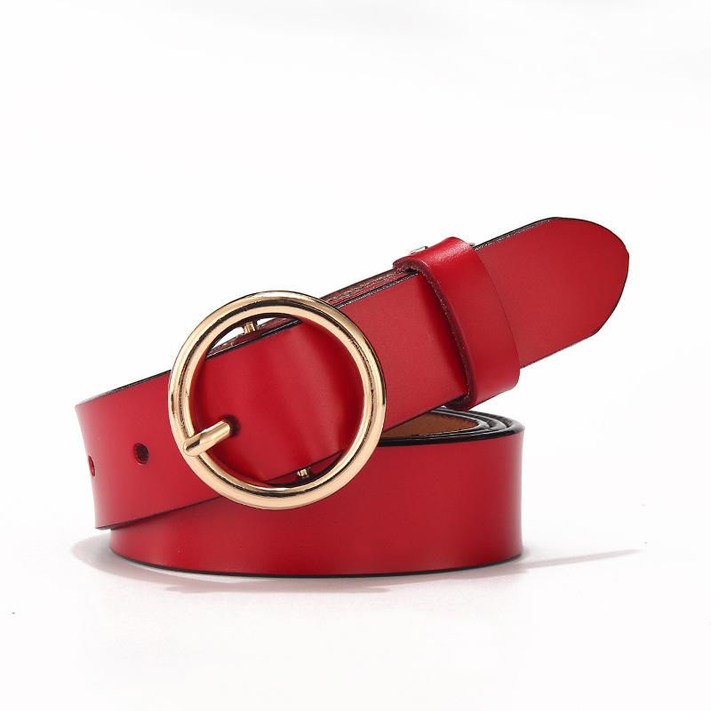 Curea pentru femei din piele, cataramă rotundă simplă și casual, cataramă cu știft, curea pentru femei, curea pentru femei, cataramă