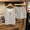 Summer suspender shorts pajamas women's small strip modal cotton suit European and American style loungewear