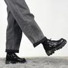 U-Double  New Dark Punk Style Woman Gothic Flame Carved Vintage Rock Boots Leather Shoes Metal Niche Low Top Platform Shoes