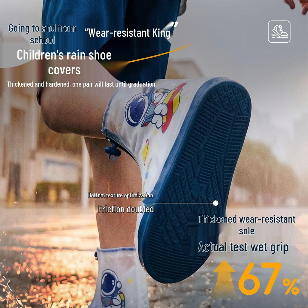 Children's Waterproof Non-slip Rain Boot Covers: Durable, Lightweight, Thickened Footwear for Baby Boys and Girls